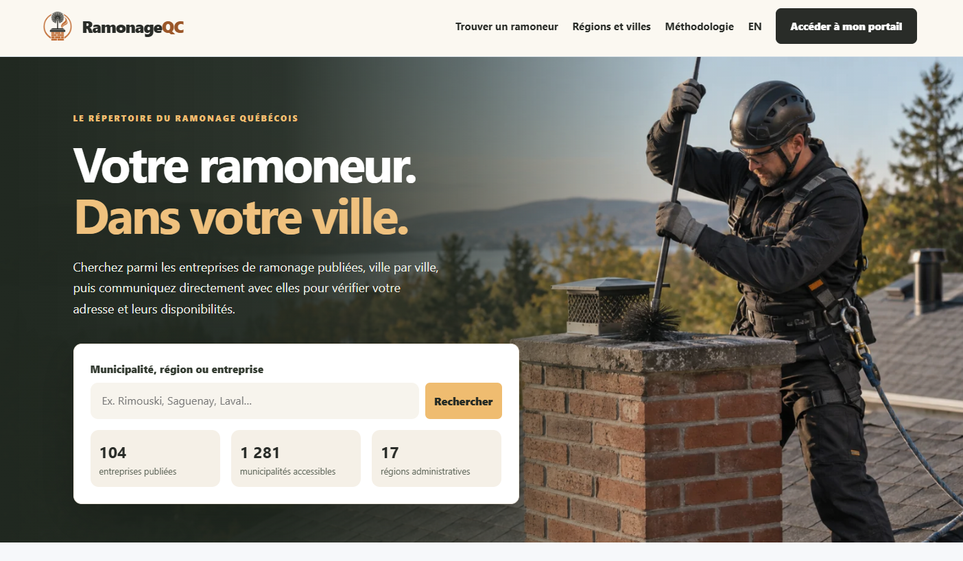 RamonageQC — Plateforme réelle · recherche par région